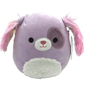 Squishmallows Barb the Purple Dog 8 Inch Plush Toy with Fuzzy Pink Ears NWT